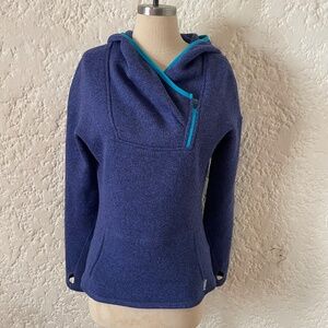 Stio Blue Fleece Hoodie Women’s Small, Pullover Outdoor Gorpcore Jacket